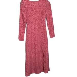 Fashion Union Pink Floral Print Long Sleeve Maxi Dress With Open Back Size 2